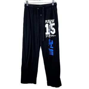 Yuri on Ice Crunchyroll Plisetsky Lounge Pants S Men Black Activewear Pockets